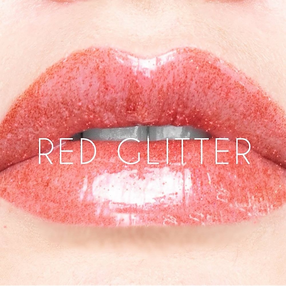 Lipsense Red Glitter Moisturizing Lip Gloss NEW Ruby Sparkling Shimmer Sparkle